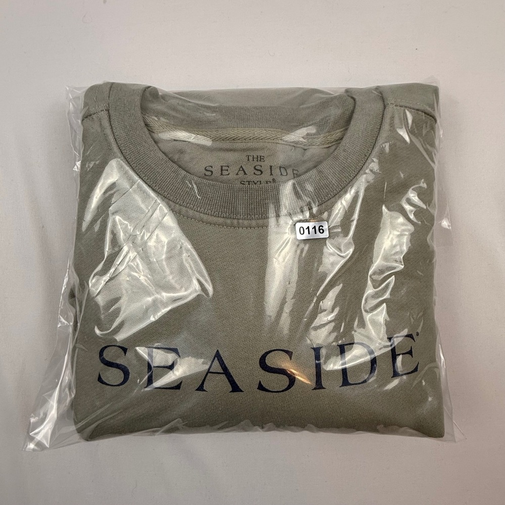 The Seaside Style Womens Medium Sage Green Graphic Crewneck Sweatshirt USA Made - Picture 9 of 9